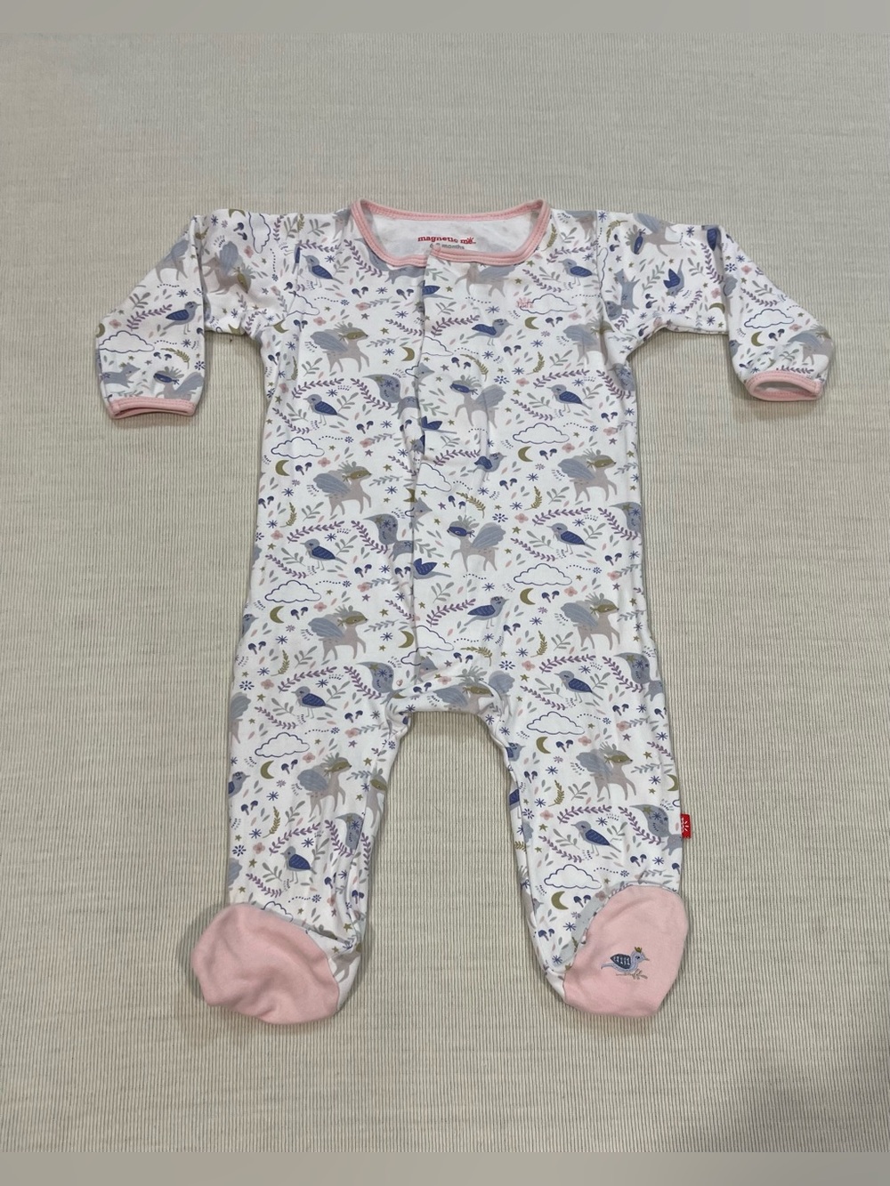 Magnetic Me "Wonderland" Organic Cotton Footie Pajamas - Size 6-9M